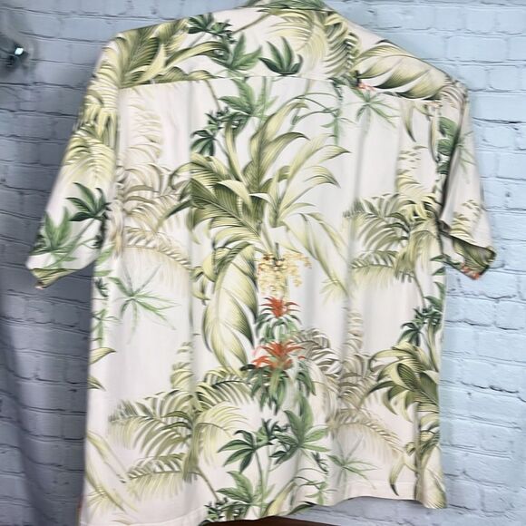 Tommy Bahama Green/creams Palms Silk Short Sleeve Button Down Hawaiian Shirt XL - Picture 6 of 7